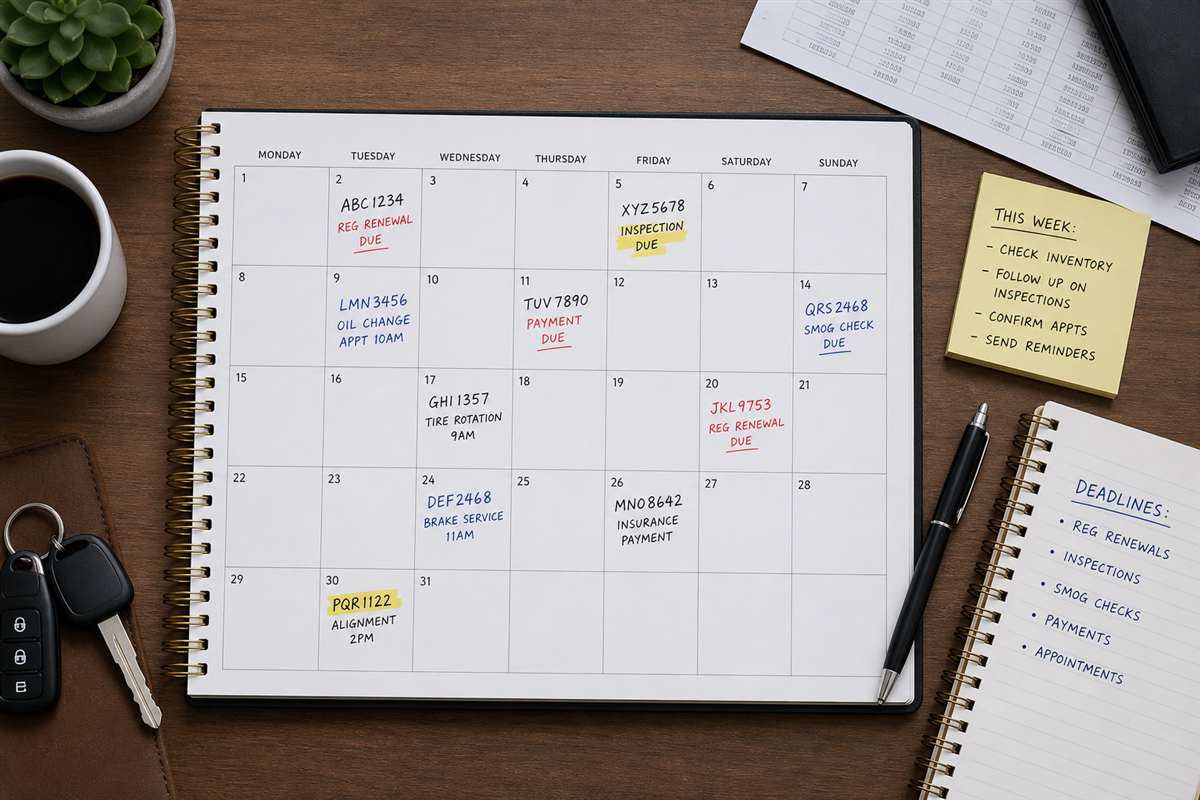 Calendário de licenciamento por placa